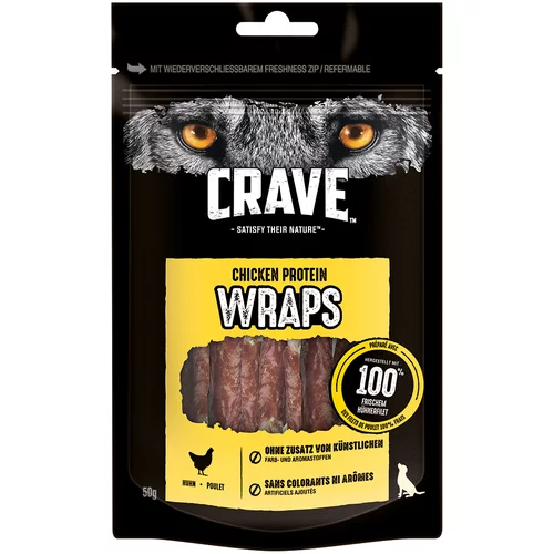 CRAVE Protein Wrap za pse - Varčno pakiranje: 10 x 50 g piščanec