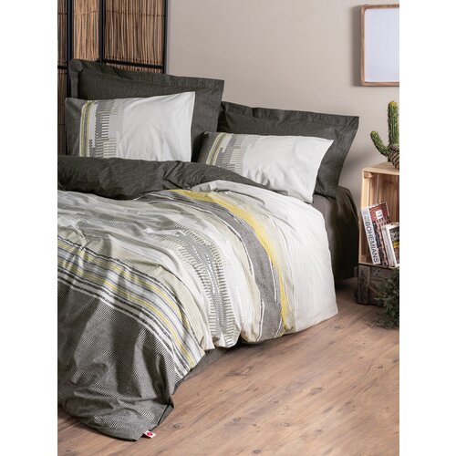 taron - mink minkdark greyyellow ranforce double quilt cover set Slike