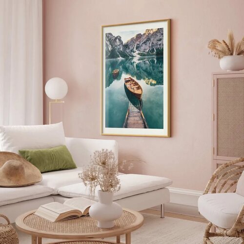  Plakat Boats in the Dolomites 21x30 Zlatni okvir s margom Cijene