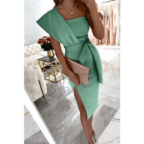 Fenzy elegantna midi obleka triona, menta Cene