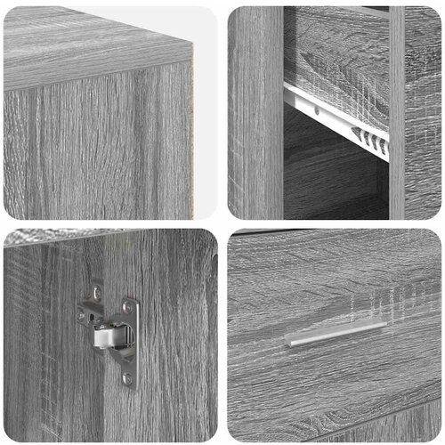  Kutni stol s ladicama Siva Sonoma 102 x 88 x 75 cm Slike