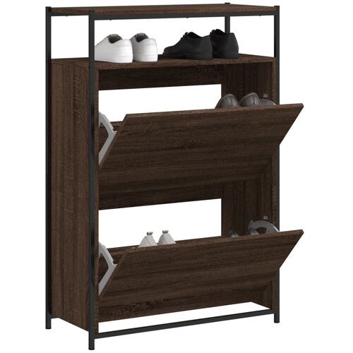  The Living Store Omarica za čevlje rjavi hrast 75x34x112 cm inženirski les - Omarica Za Čevlje, (21442345) Cene