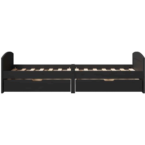 VidaXL Dnevni krevet s 2 ladice bez madraca &amp;quot;IRUN&amp;quot; crni 90x200 cm Slike