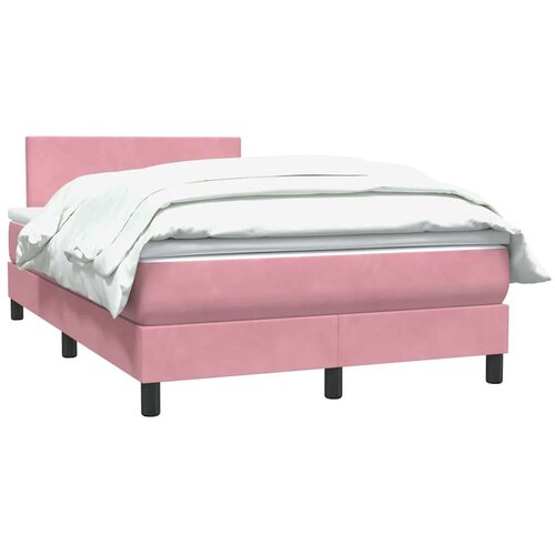  Box Spring krevet s madracem ružičasti 120x220 cm samt Slike