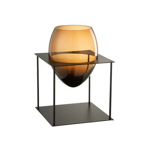 J-Line vase joyce ma/no metal/ver m (21.5x21.5x32.5cm) žuta