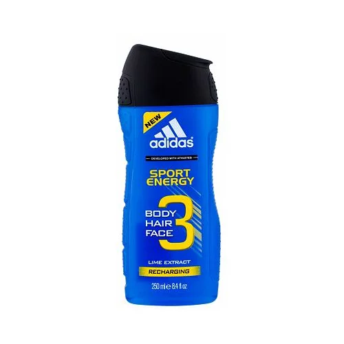 Adidas moški tuš gel 3v1 Sport Energy 250 ml - 2 kosa