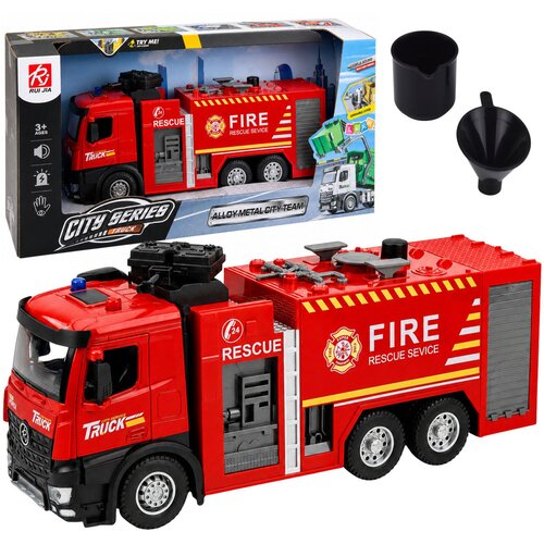  Fire Truck with Water Function, Metal Cabin, Lights, Sounds 1:12 Cene