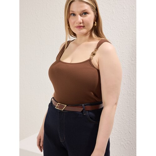 Trendyol Ženska bluza Tbbss25Af00091, Braon Cene