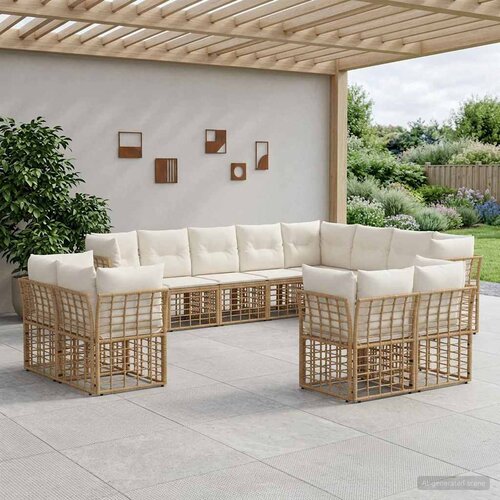  Set vanjskih sofa Prirodna i krema bijela Poliester Cijene