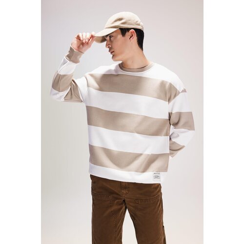 Defacto Boxy Fit Crew Neck Striped Sweatshirt Slike