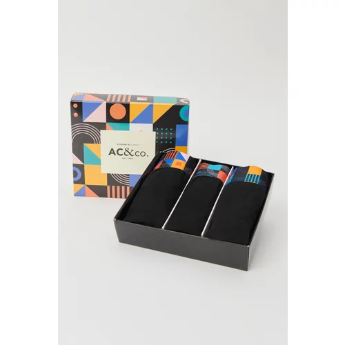 AC&Co / Altınyıldız Classics Men's Black 3-pack with Custom Boxes, Flexible Cotton Boxers.