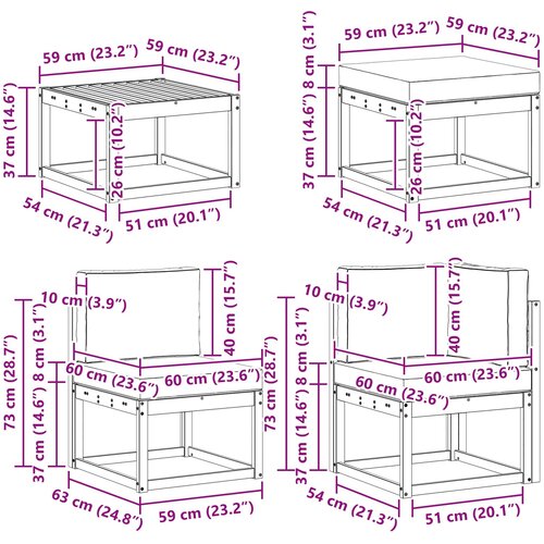  Set vanjskih sofa 8 kom. Prirodna i svjetlosiva Poliester Slike