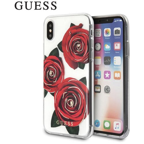 Maska Guess Faceplate Rose za iPhone X/XS crvena Slike