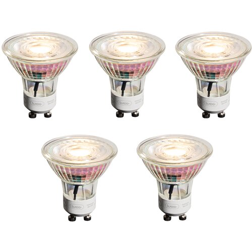 LUEDD Komplet 5 GU10 50mm zatemnitvenih LED žarnic prozornih 4,9W 450 lm 2700K Slike