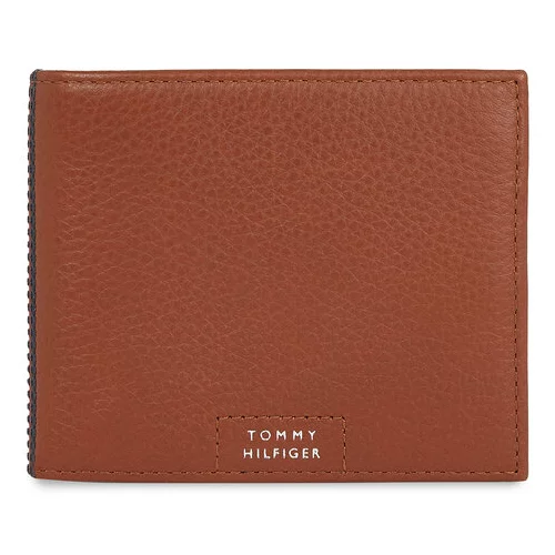 Tommy Hilfiger Velika moška denarnica Th Prem Leather Flap & Coin AM0AM12189 Rjava