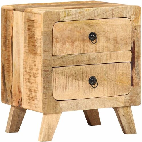  Noćni ormarić 2 kom 40x32x46 cm puno drvo grubo mango Smeđa Slike