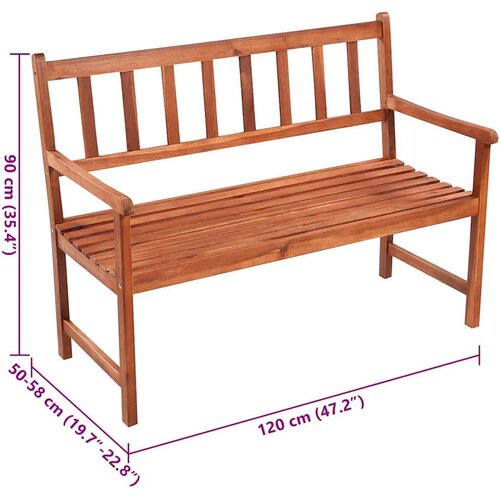  Klupa s jastukom 120 cm od masivnog bagremovog drva Cene