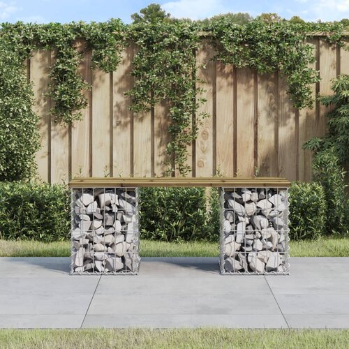 VidaXL Vrtna klop gabion 103x31x42 cm impregnirana borovina Slike