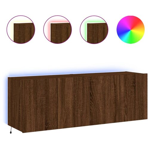 VidaXL Stenske TV omarice z LED 2 kosa rjavi hrast 60x35x41 cm, (20988854) Slike