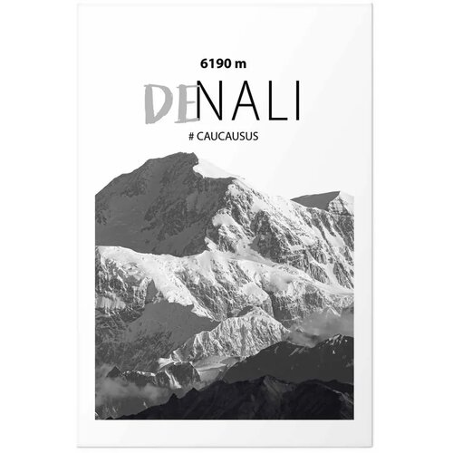  Plakat - Majestic mountain peak Denali mountain crown mountain landscape 60x90 Bez okvira s margom Slike
