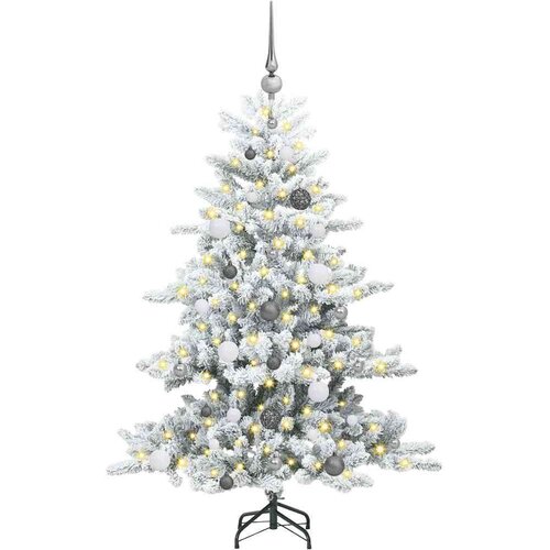 VidaXL Umjetno božićno drvce s nogom s 150 LED dioda Bijelo 150 cm PVC Slike