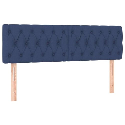  Uzglavlje plavo 144 x 7 x 78/88 cm od tkanine Slike