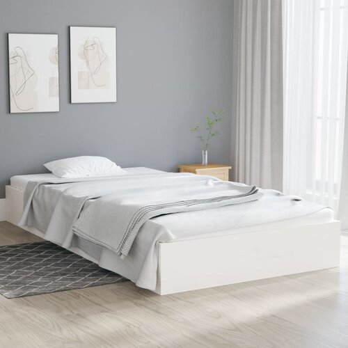  Okvir za krevet od masivnog drva bijeli 90 x 200 cm Cene
