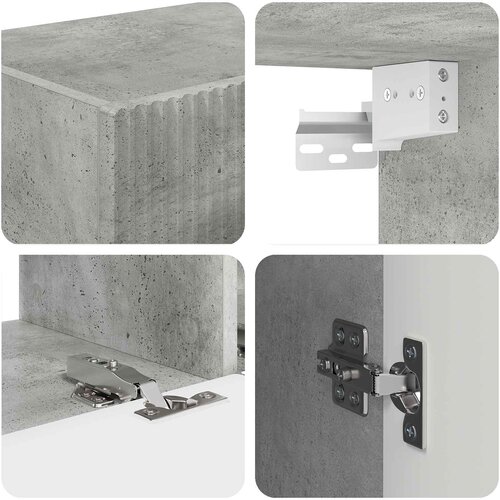  Set TV komoda Zidne 3 pcs Betonski sivi Konstruirano drvo Slike