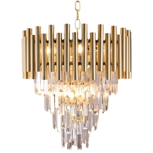  Kristalni luster na lancu MADISON 9xE14/40W/230V zlatna Slike