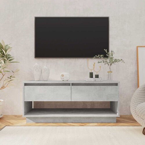 TV ormarić boja betona 102 x 41 x 44 cm od konstruiranog drva Cijene