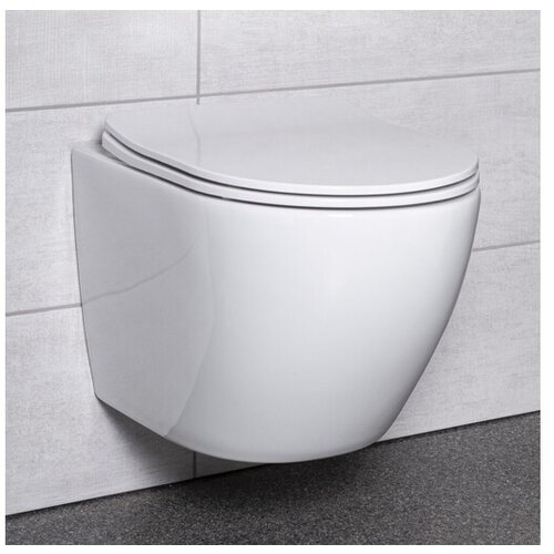 Kerra wc &amp;scaron;koljka delos, bela, rimless z desko soft close Slike