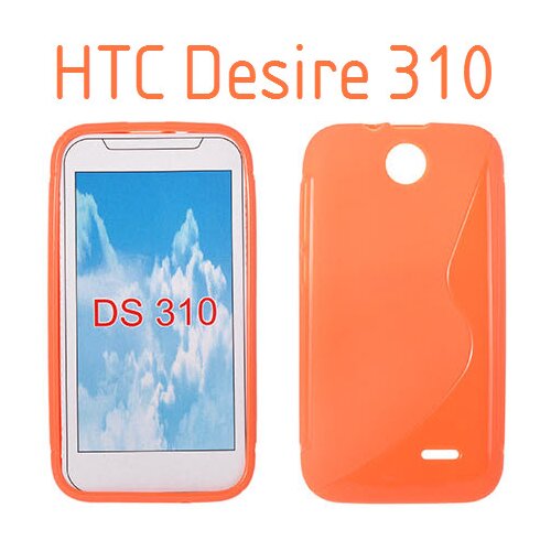  Gumijasti / gel etui S-Line za HTC Desire 310 - oranžna Slike