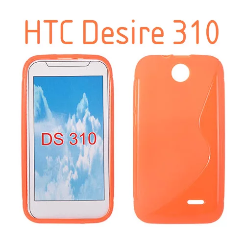  Gumijasti / gel etui S-Line za HTC Desire 310 - oranžna