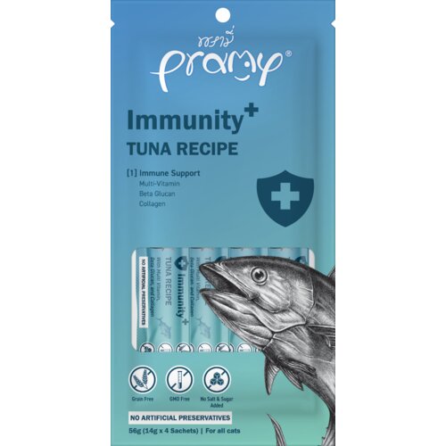 Pramy pribolj&amp;scaron;ek za mačke Immunity iz tune 4x14 g Slike