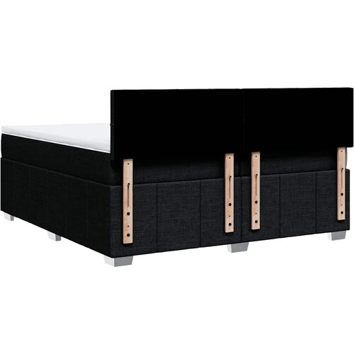  Krevet s oprugama i madracem crni 200x200 cm od tkanine Slike