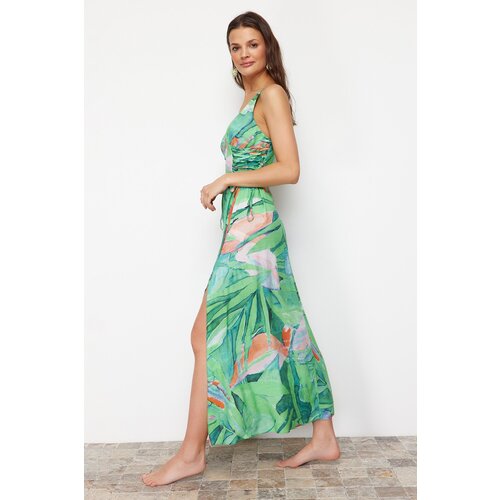 Trendyol Floral Pattern Maxi Woven Beach Dress Slike