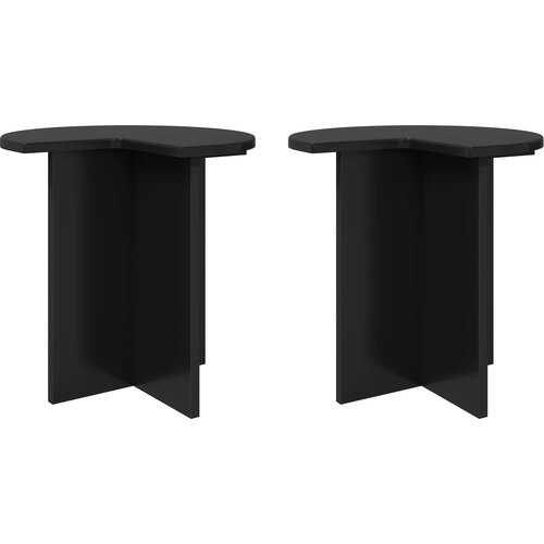  Bocni stol 2 pcs Crni hrast &Oslash; 39 x 38 cm Konstruirano drvo Cijene