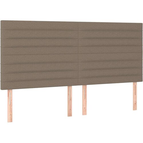 VidaXL Krevet s oprugama i madracem smeđesivi 200x200 cm od tkanine Slike