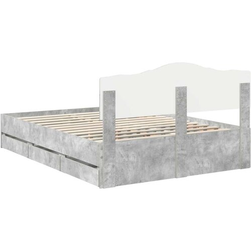  Okvir za krevet s ladicama Betonski sivi 140 x 200 cm - Beton siva 140 x 200 cm Slike