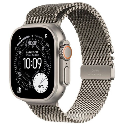 Apple Watch Ultra 3 Cellular 49mm Natural Titanium Case with Natural Titanium Milanese Loop – Medium (mewy4se/a) Cene