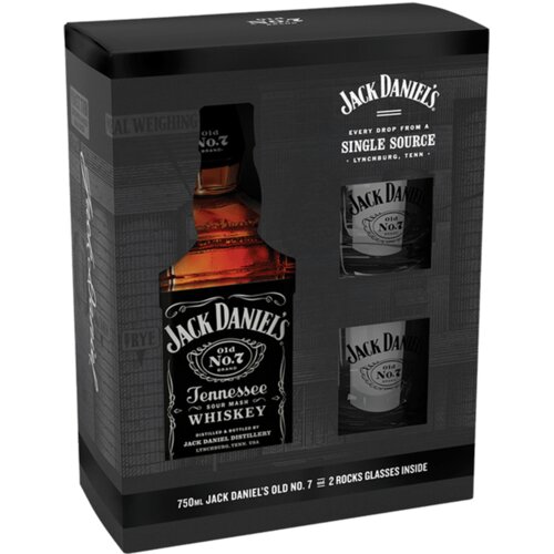Jack Daniels JACK DANIEL'S Viski GIFT pakovanje, 2 čaše, 0.7L Cene