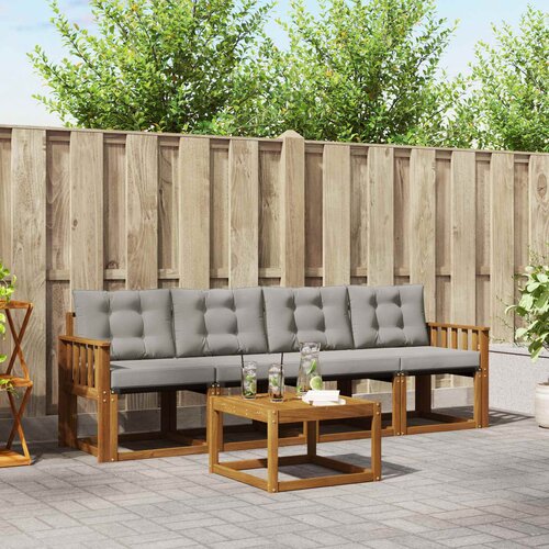  Set vanjskih sofa 5 kom. Prirodna i svijetlo siva Cene