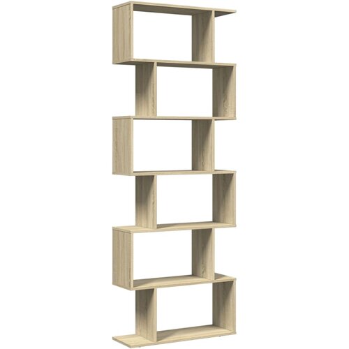 Pregrada regal za knjige 6 razina hrast 70x24x193 cm drveni Slike