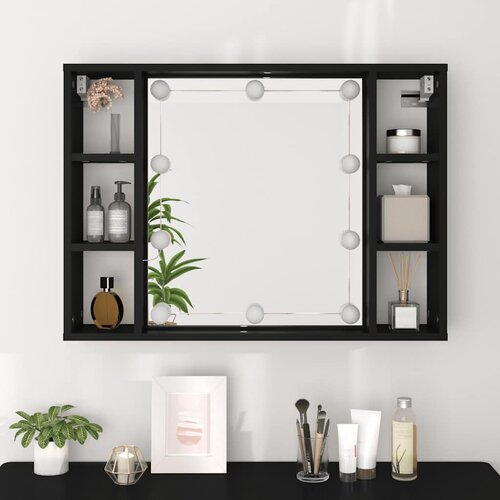  Ormarić s ogledalom LED 76 x 15 x 55 cm Slike
