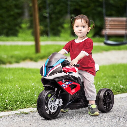 HOMCOM Otroško motorno kolo 18-60 mesecev, model BMW HP4 z žarometi, glasbo in pedali, PP in kovina, 82,5 × 42 × 54 cm, rdeče, (20708452) Cene