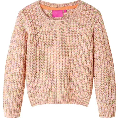 vidaXL Otroški pulover pleten nežno pink 92