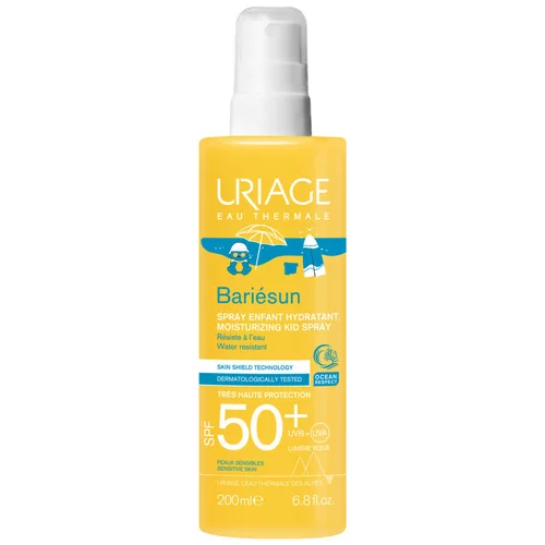 Uriage Bariésun Moisturizing Kid Spray SPF50+ vodoodporen in vlažilen sprej za zaščito pred soncem 200 ml