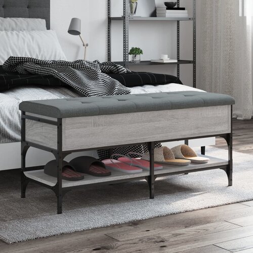 vidaXL Klupa za cipele siva boja hrasta 102x42x45 cm konstruirano drvo Cijene