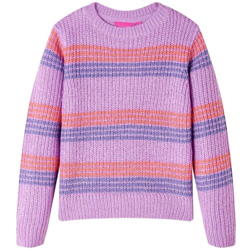  Dječji džemper prugasti pleteni ljubičasto-ružičasti 116 Slike