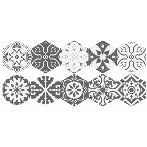 Ambiance Komplet 10 talnih nalepk Hexagons Rosito, 20 x 18 cm